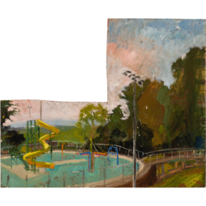 Summer Scene with Pool and Slide